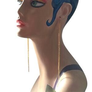 Artisan Handmade Extra long chain layered shoulder duster earrings - 7 inch